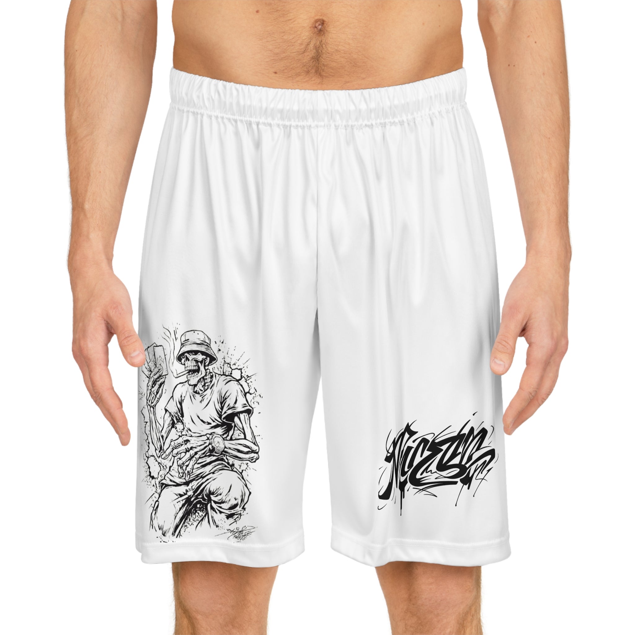 Gambling Skull + Signature Logo | Basketball Shorts | Streetwear | Niccasso