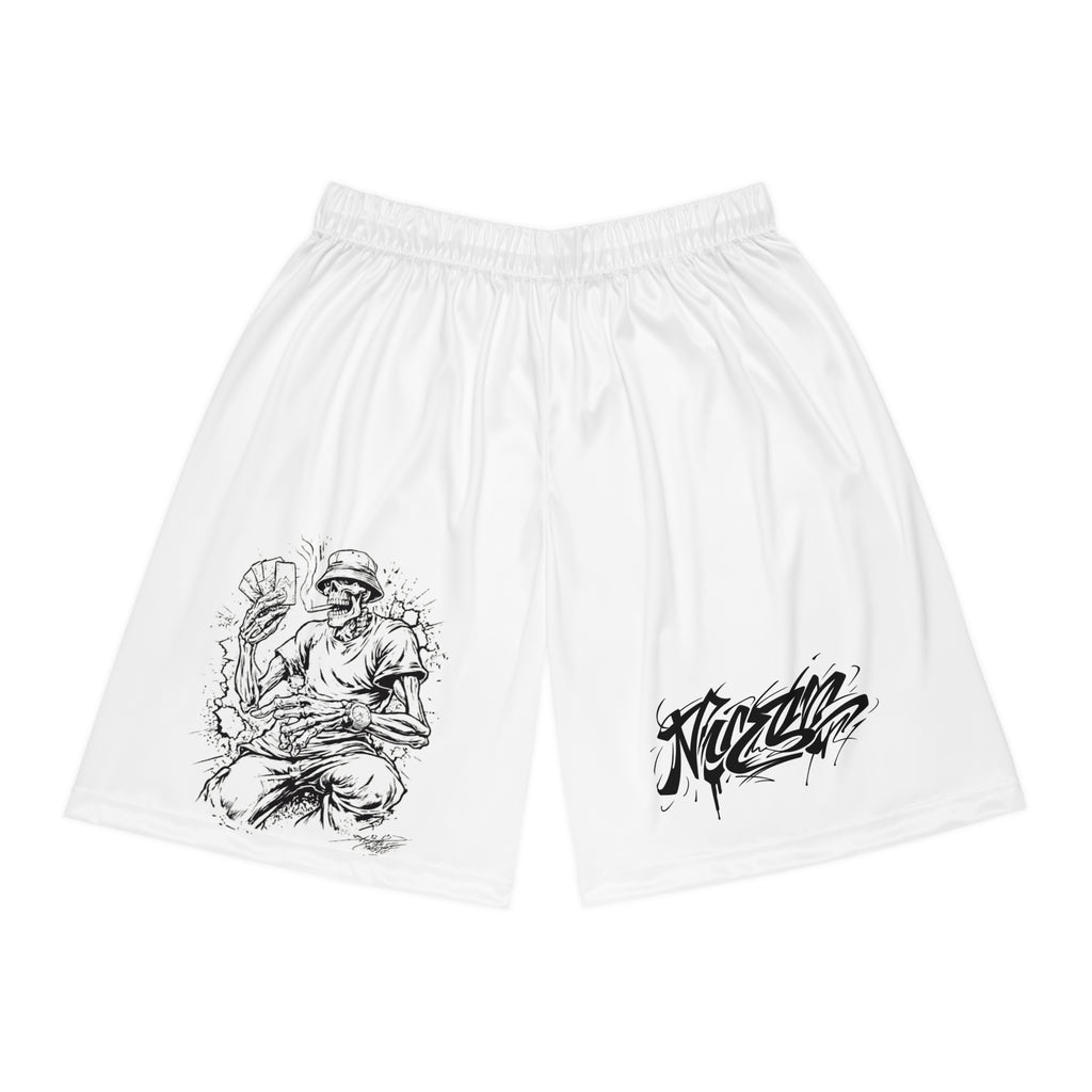 Gambling Skull + Signature Logo | Basketball Shorts | Streetwear | Niccasso