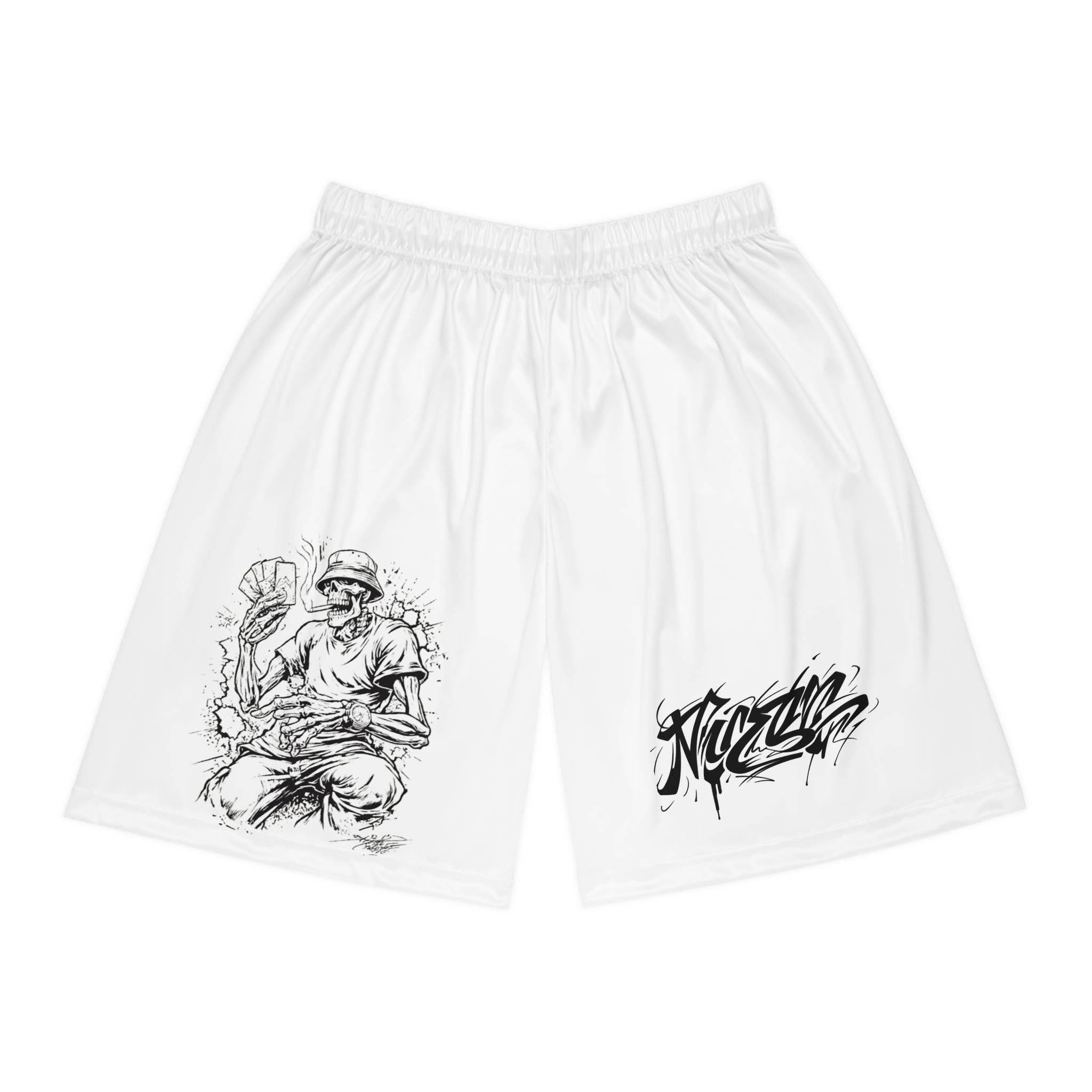 Gambling Skull + Signature Logo | Basketball Shorts | Streetwear | Niccasso