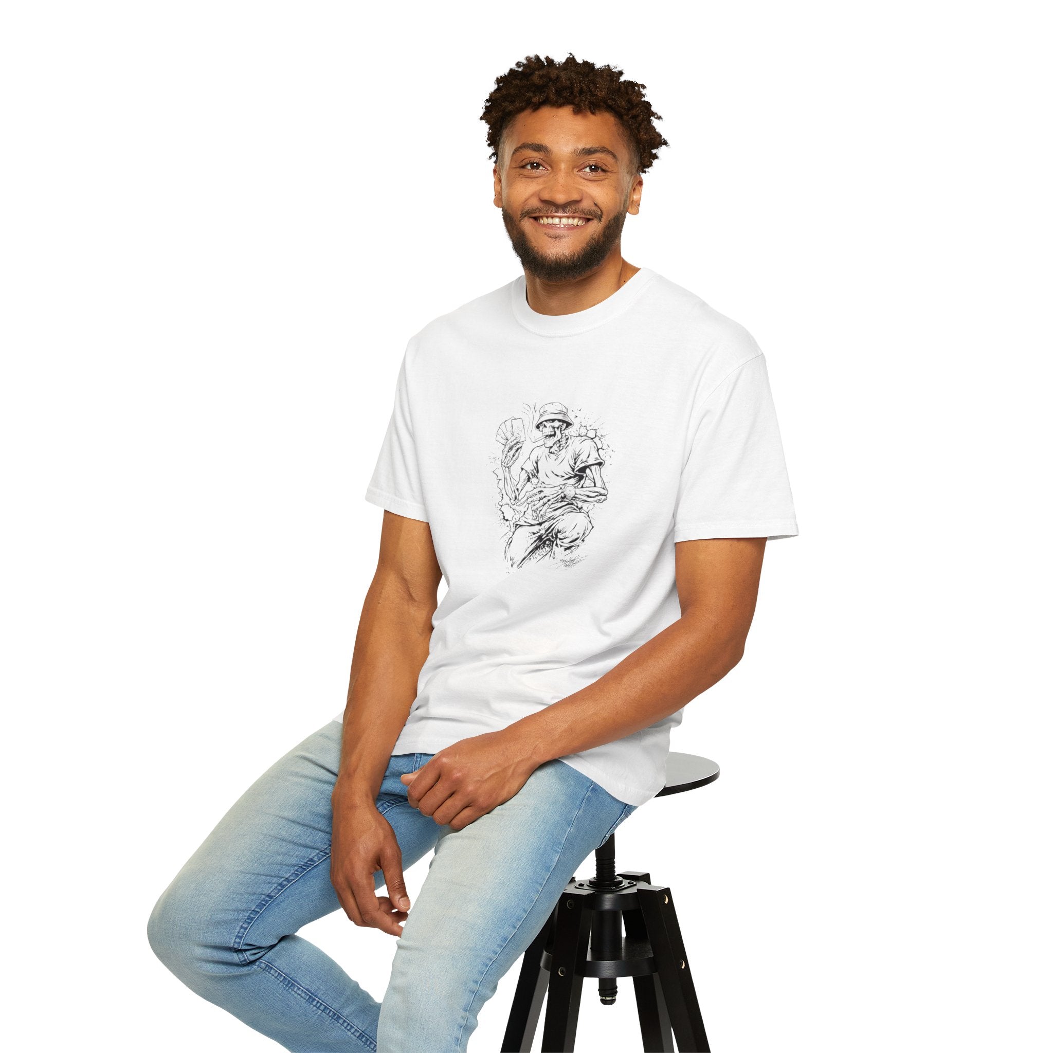 Gambling Skull + Signature Graffiti Logo Graphic Tee | Streetwear | Niccasso